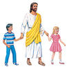 Jesus Standing with 2 Children